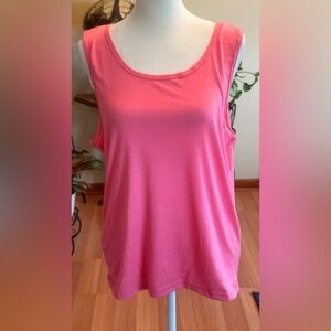 Women Dark Pink Tank Top Cami Undershirt Wide Strap Summer Medium Stretch 2xl